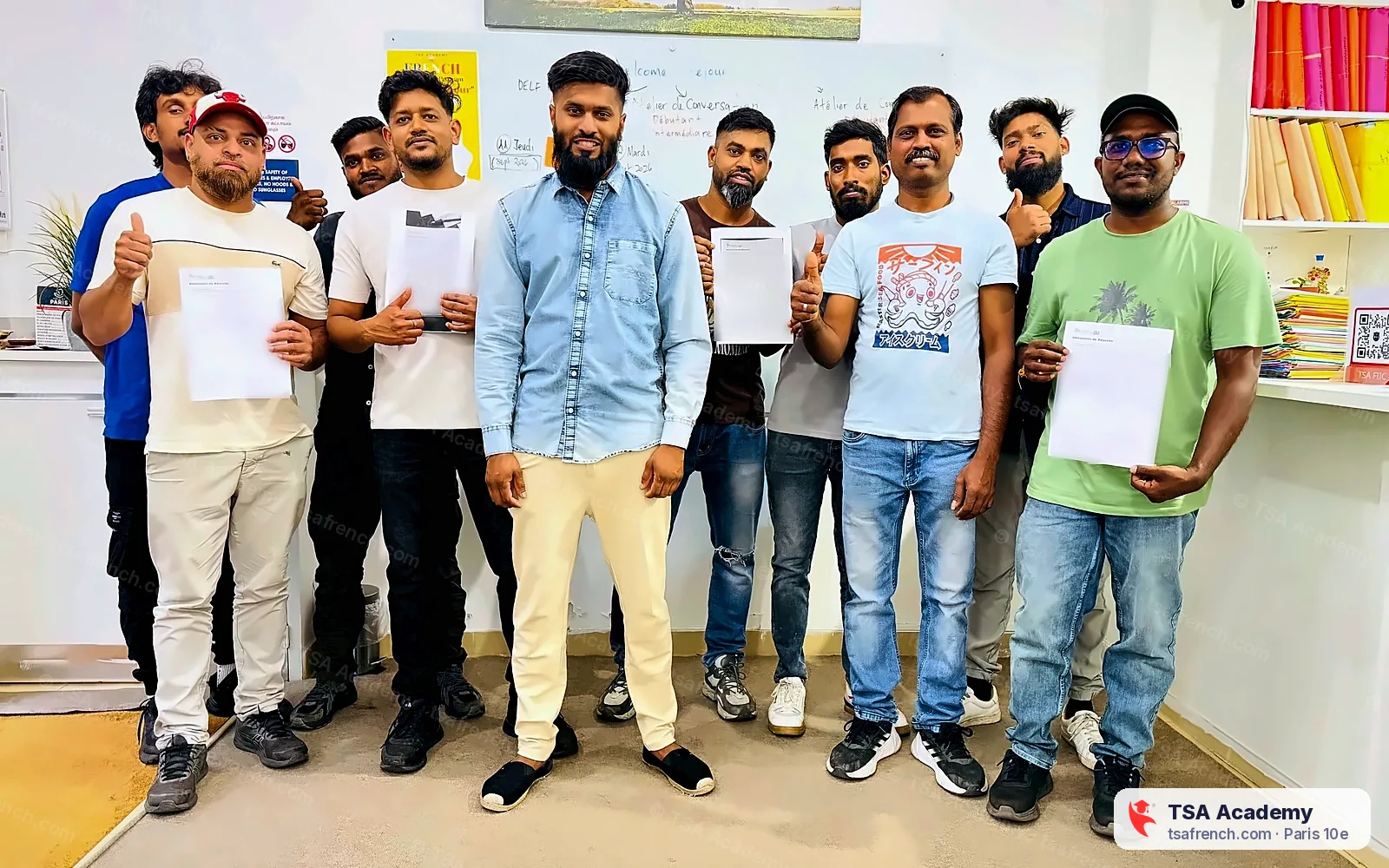 TSA Academy students with their attestations of success